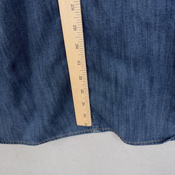 Gap Dress Womens XL Blue Denim Indigo Long Sleeve Shirt Western Shift Popover - Picture 8 of 10